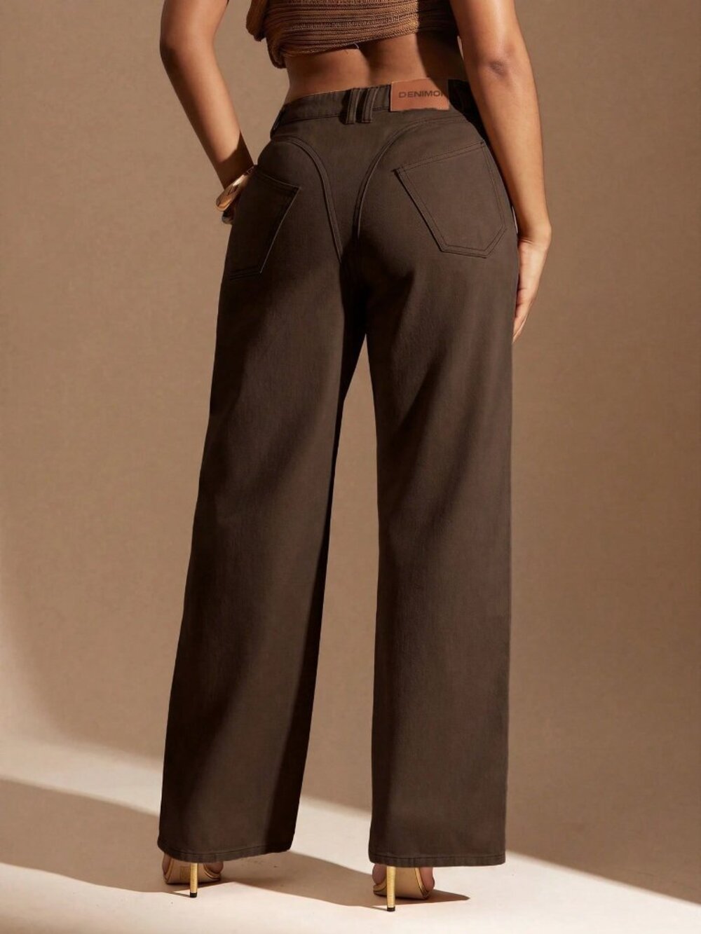 Chocolate Brown Casual Women's Denim Jeans